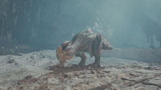 Monster Hunter Wilds monster list - A Gypceros pecking at the ground.