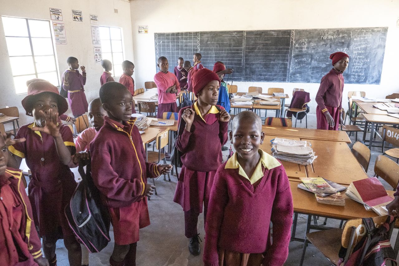 African schoolchildren in class