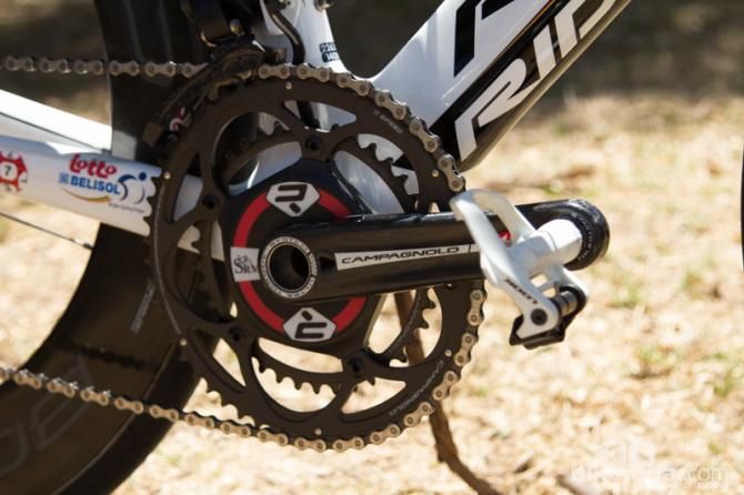 Campagnolo SRM - according to SRM, Greipel produced 1,687 watts to win the final stage. And at US$3,999 for the crank, that's $2.37 per watt recorded