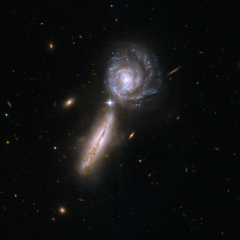 Two Spiral Galaxies About to Merge