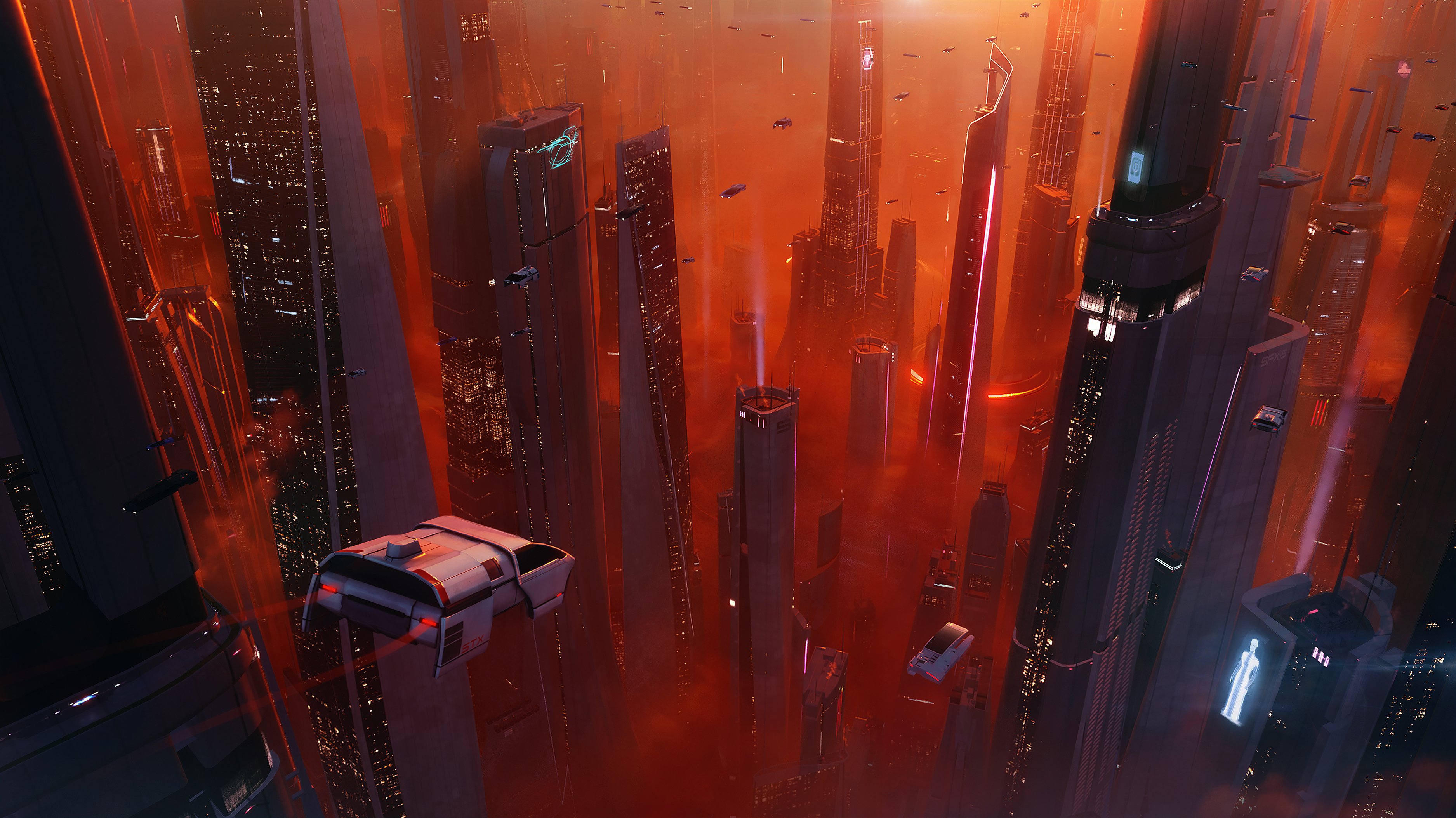 Mass Effect 5 teaser images published on N7 day featuring spaceships flying over futuristic cities