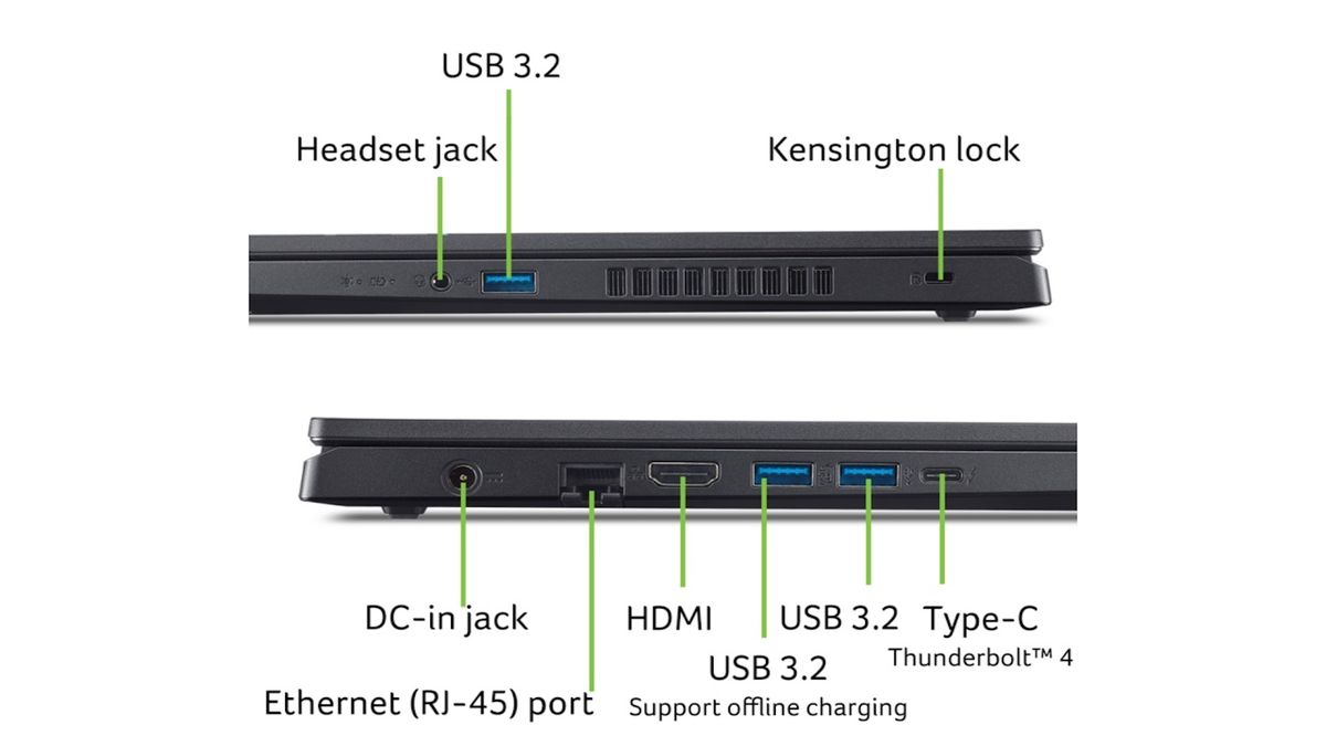 side views of black laptop