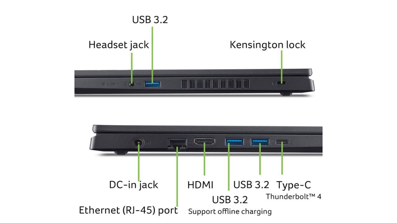 side views of black laptop