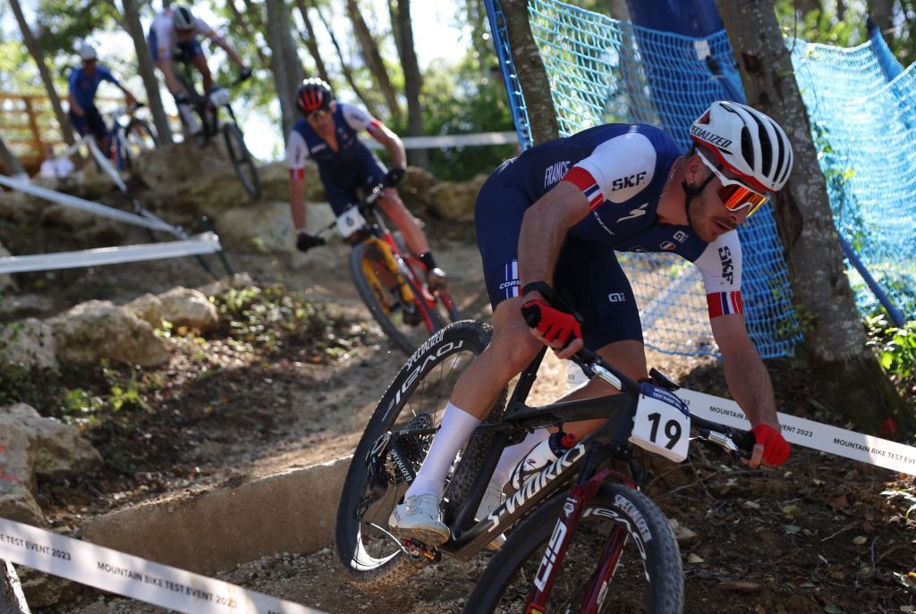 Frances Victor Koretzky competes in the Mens Elite Cross Country mountain biking test event at Elancourt Hill in Elancourt west of Paris on September 24 2023 Photo by Thomas SAMSON AFP Photo by THOMAS SAMSONAFP via Getty Images