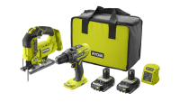 18V ONE+ Cordless Combi Drill &amp; Jigsaw Starter Kit |&nbsp;Is £159.00 (Get FREE ONE+ tool worth up to £76.99 ) at Ryobi