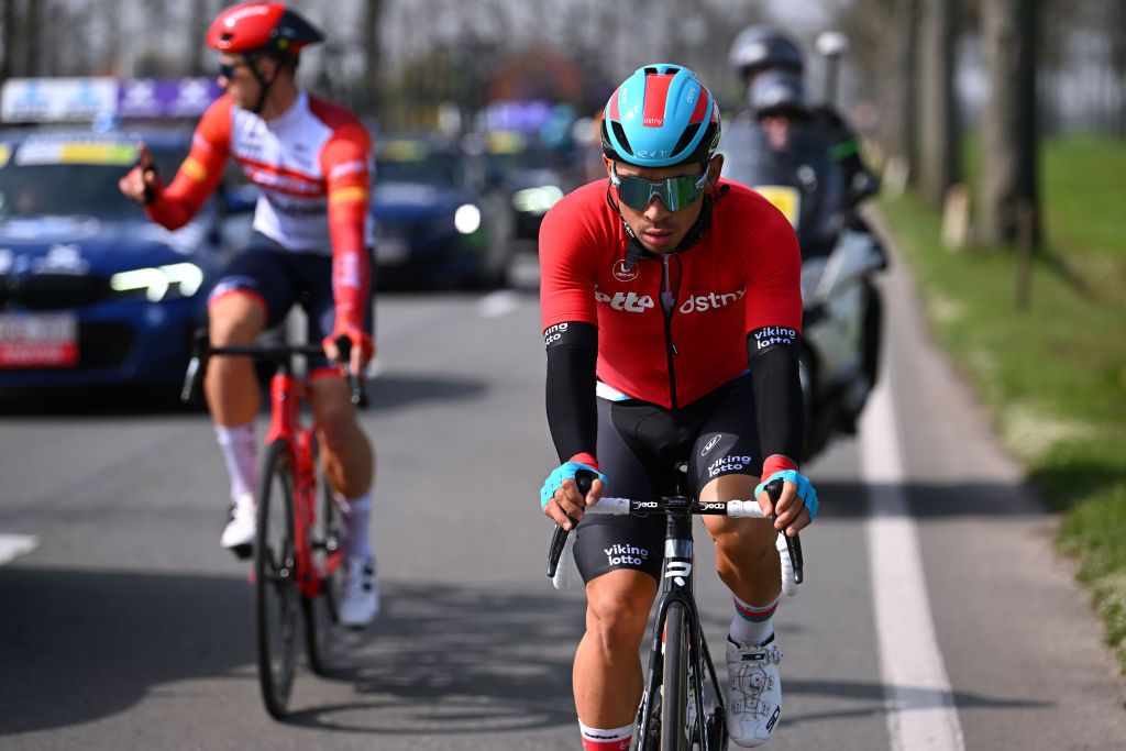 SCHOTEN BELGIUM APRIL 05 Caleb Ewan of Australia and Team Lotto Dstny competes during the 111th Scheldeprijs 2023 Mens Elite a 2053km one day race from Terneuzen to Schoten on April 05 2023 in Schoten Belgium Photo by Luc ClaessenGetty Images
