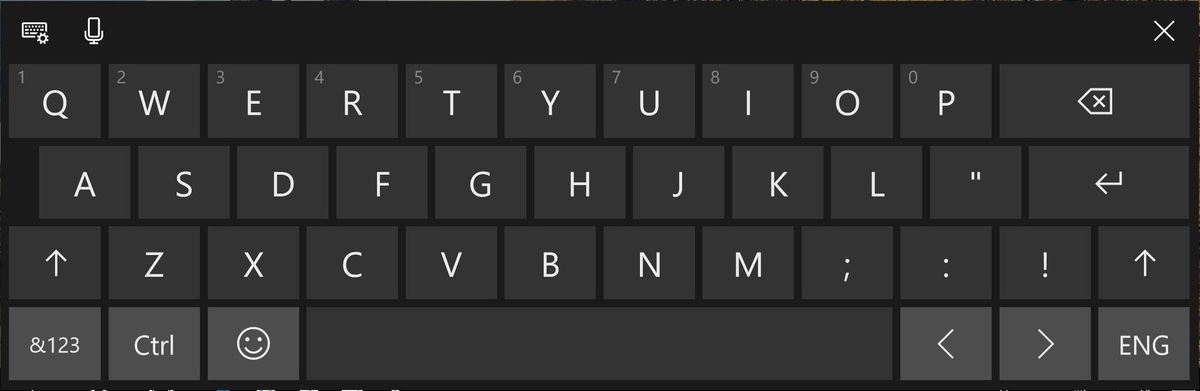 Standard touch keyboard