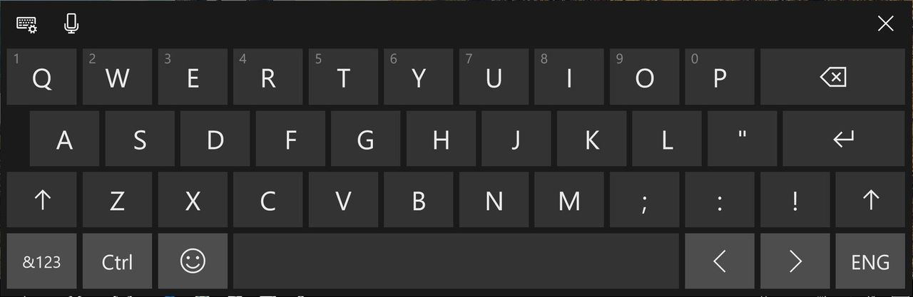 Standard touch keyboard