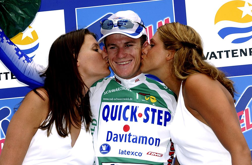 Michael Rogers in the green jersey at the 2003 Tour of Germany