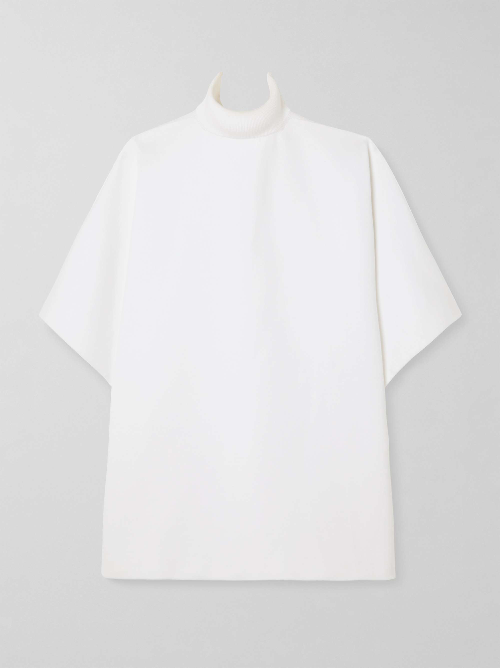 Oversized Cotton-Ponte Turtleneck Mini Dress