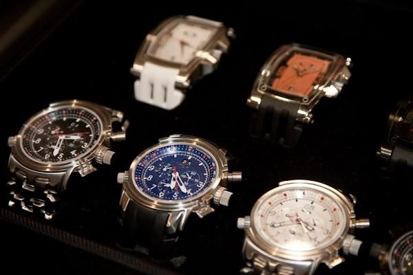 New for '10 is the 12-Gauge (bottom row) and Warrant watches, both available in a variety of colour and band options.