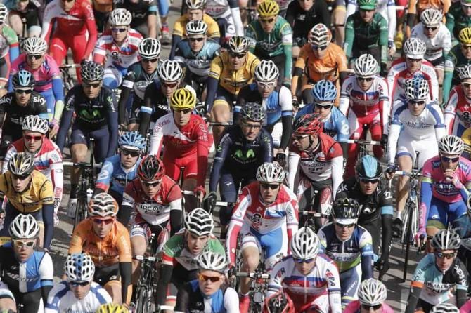 The peloton race through Palma