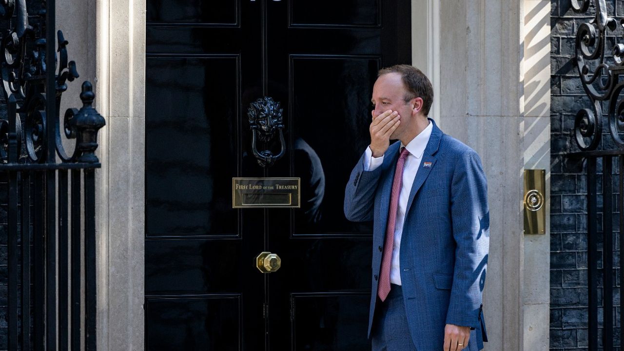 Matt Hancock outside 10 Downing Street