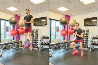 Andy Turner doing a countermovement jump as part of his 12 week strength training program for cyclists