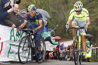Nairo Quintana and Alberto Contador on stage four of the 2016 Tour of The Basque Country