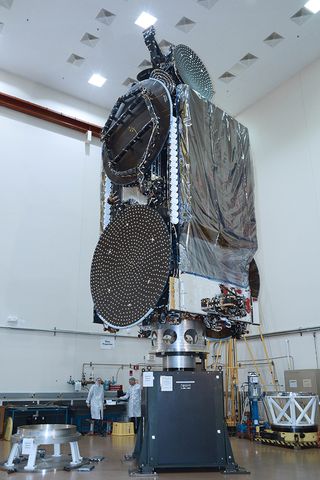 One more look at the EchoStar 23 communications satellite as it is prepared for a March 14, 2017 launch into orbit aboard a SpaceX Falcon 9 rocket.