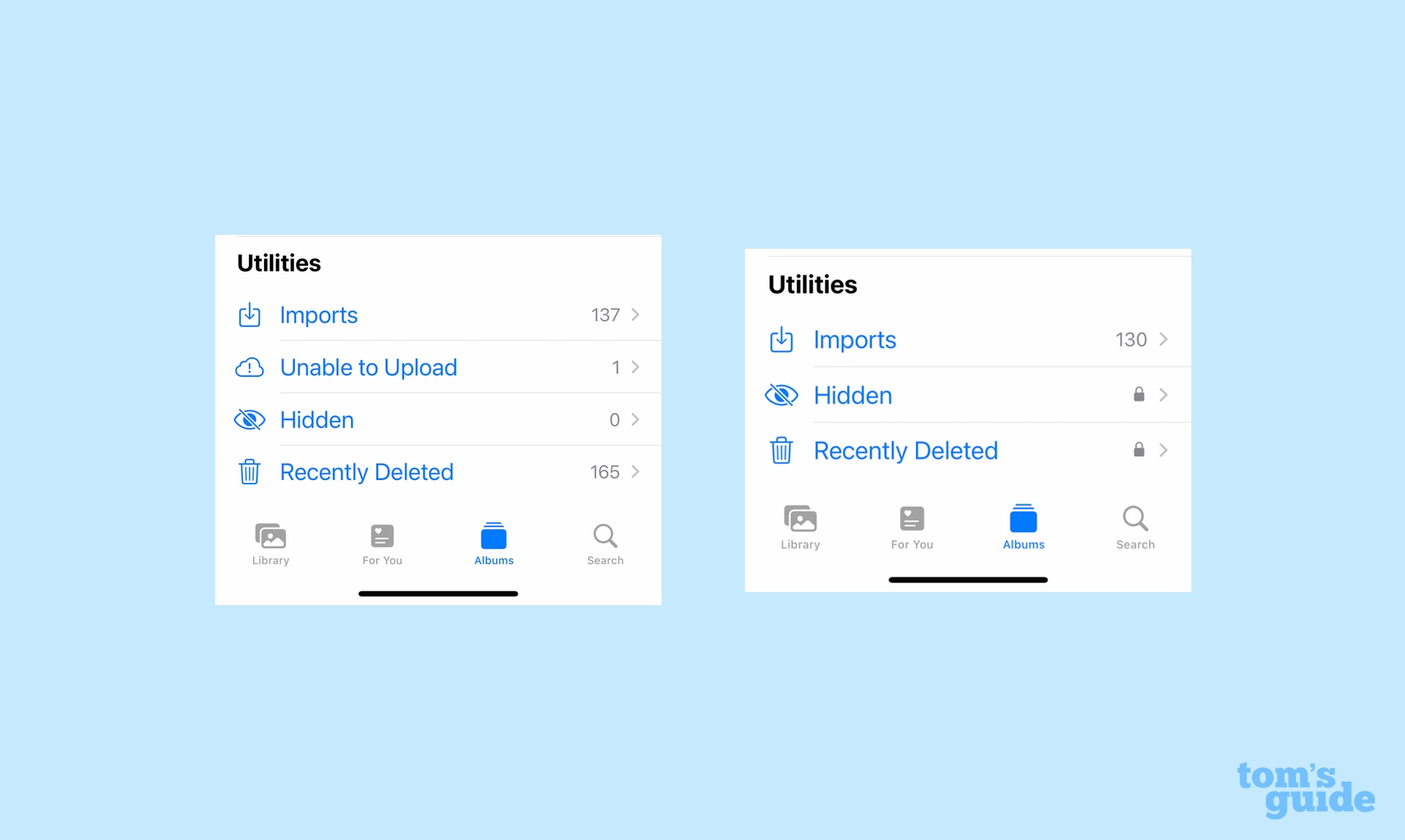iOS 15 vs iOS 16 Hidden Folders