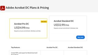 Download Acrobat - pricing plans for Acrobat