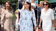 A composite of three pictures of Carole Middleton during the spring/summer months over the years