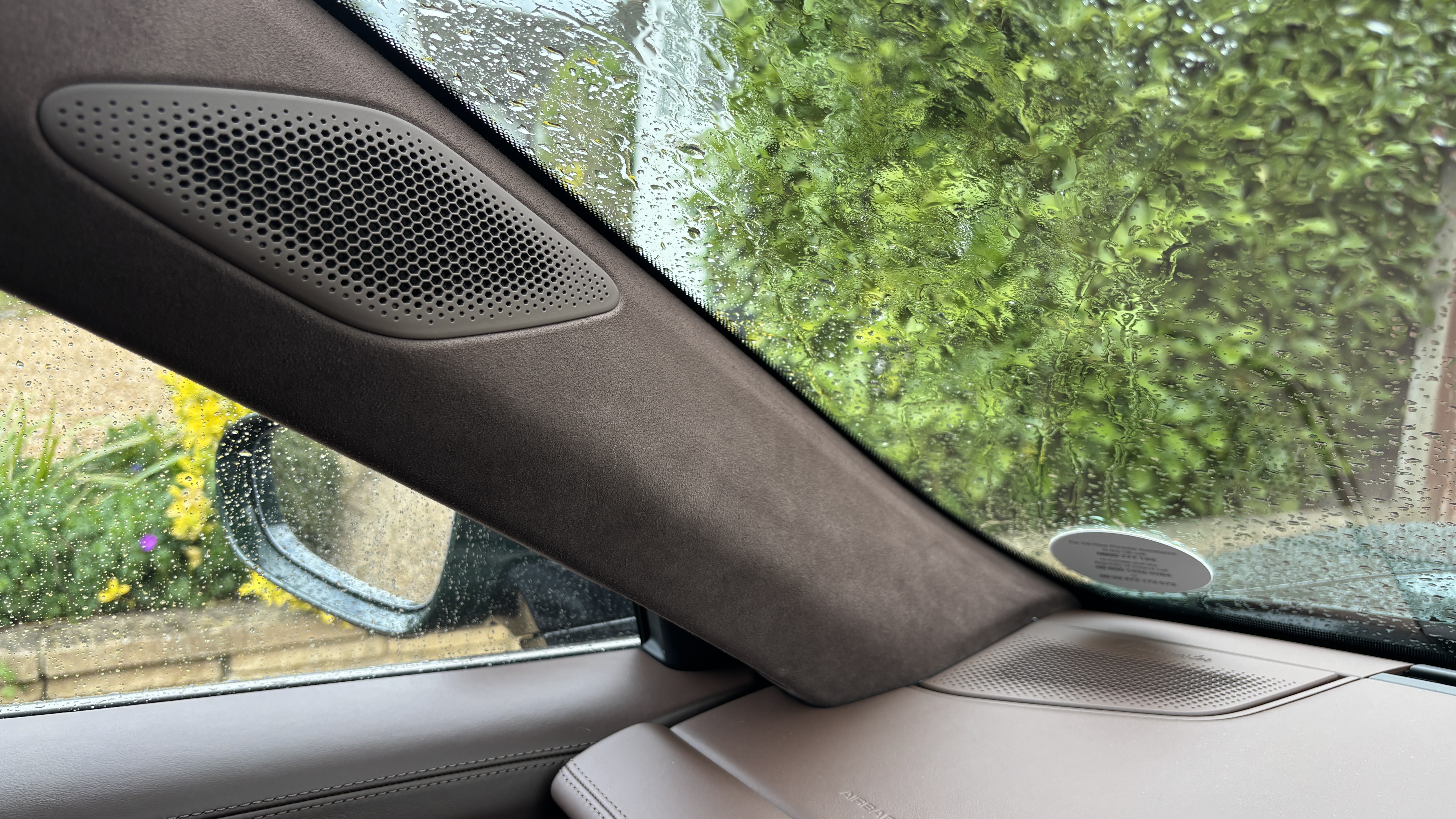 A-pillar speaker and front left speaker for the Porsche Taycan Burmester sound system