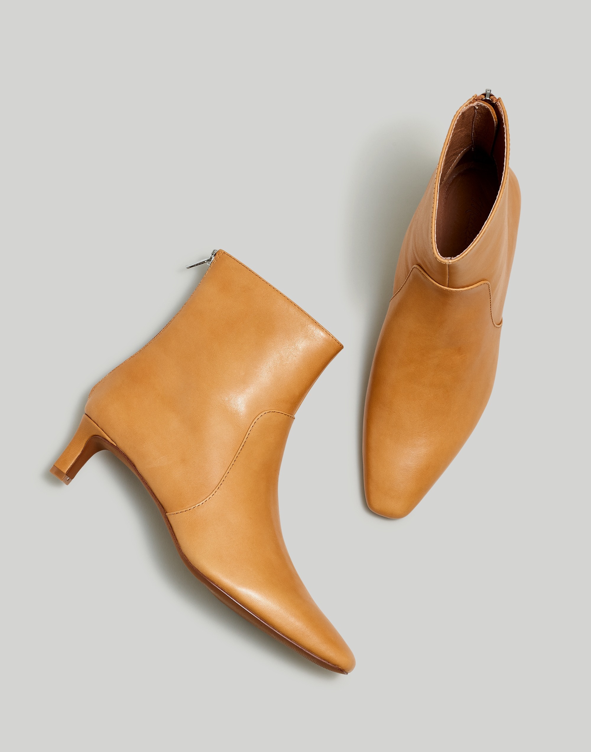 The Dimes Kitten-Heel Boot in Leather