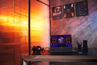 The MSI RTX 40 series Titan on a warm lit desk