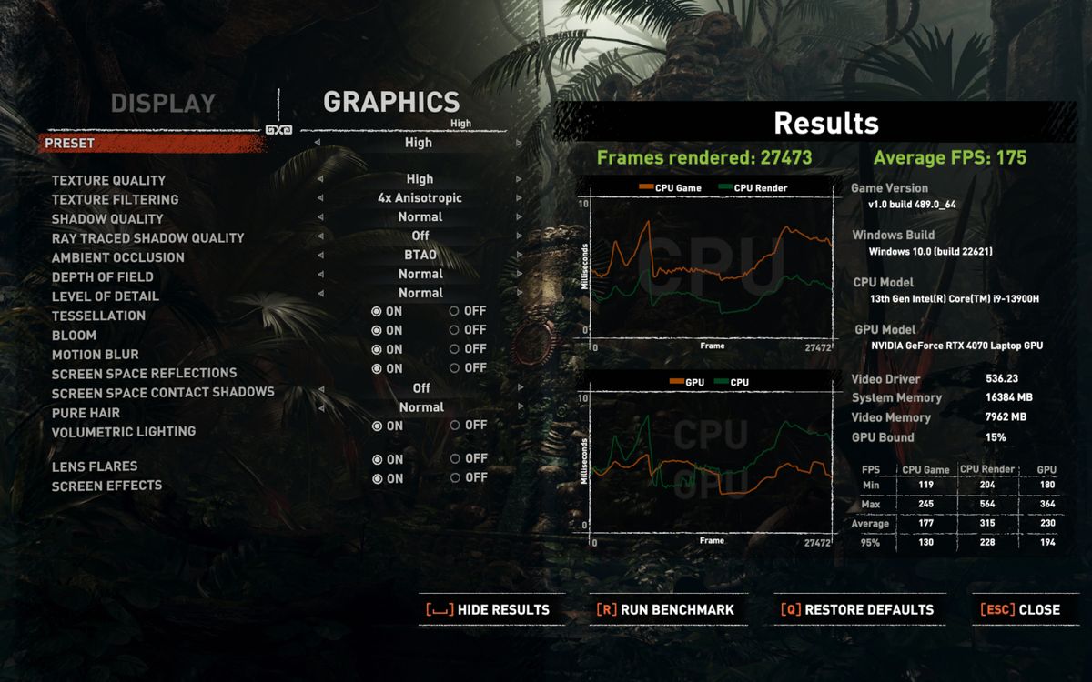 Legion Slim 7i (Gen 8) gaming benchmark results