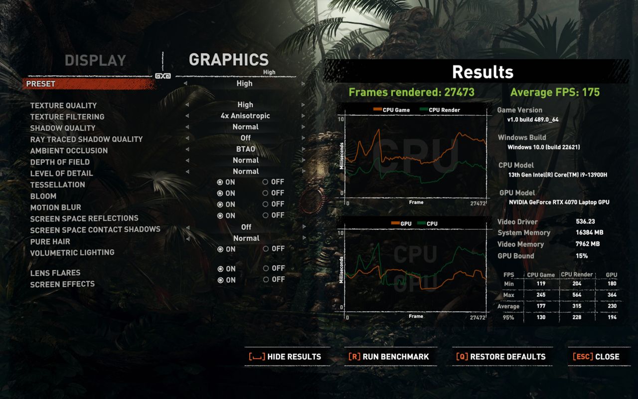 Legion Slim 7i (Gen 8) gaming benchmark results