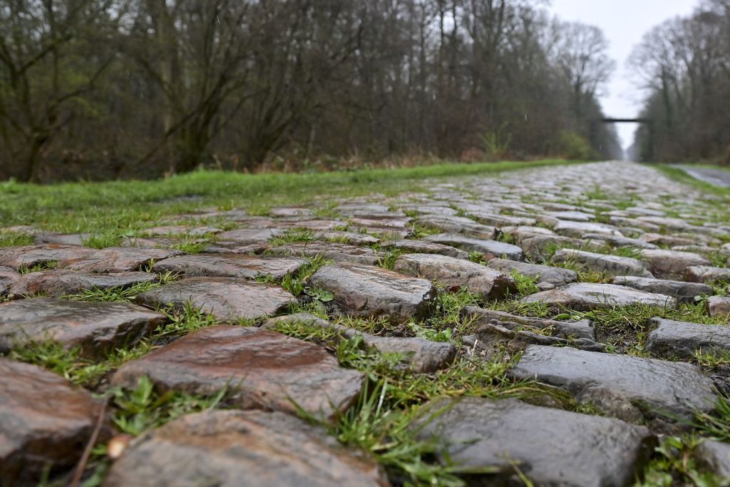 Illustration picture shows The Troue dArenberg during the reconnaissance of the track ahead of this years ParisRoubaix cycling race Thursday 06 April 2023 around Roubaix France The ParisRoubaix cycling race will take place on Sunday 09 April BELGA PHOTO DIRK WAEM Photo by DIRK WAEM BELGA MAG Belga via AFP Photo by DIRK WAEMBELGA MAGAFP via Getty Images