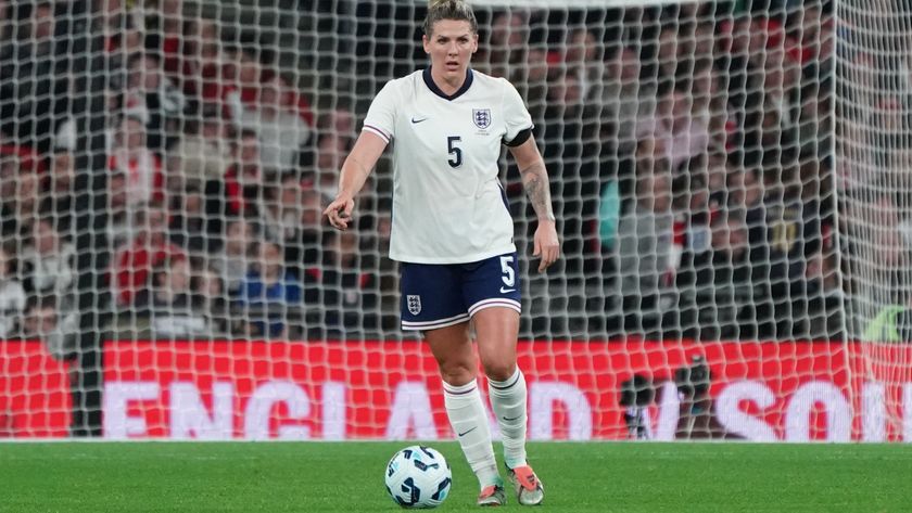 England&#039;s Millie Bright during the Women&#039;s international friendly between England and Germany at Wembley Stadium on October 25, 2024 in London, England.