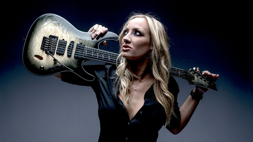 Nita Strauss, taken on February 13, 2018. Strauss is best known as a guitarist with hard rock musician Alice Cooper. 