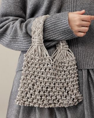 Collection Small Cadiz Handknotted Rope Tote With Crystals