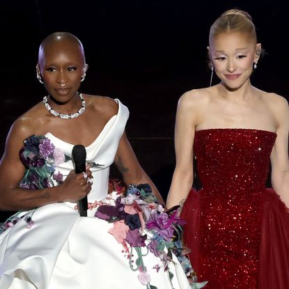 cynthia erivo and ariana grande during the wicked montage performance at the 2025 oscars