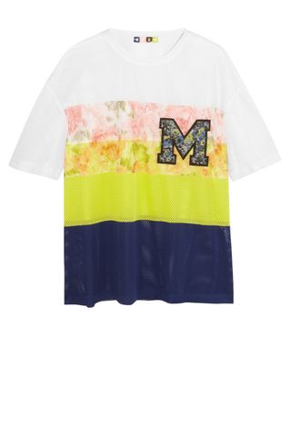 MSGM Appliqued Colour-Block Mesh Top, £220