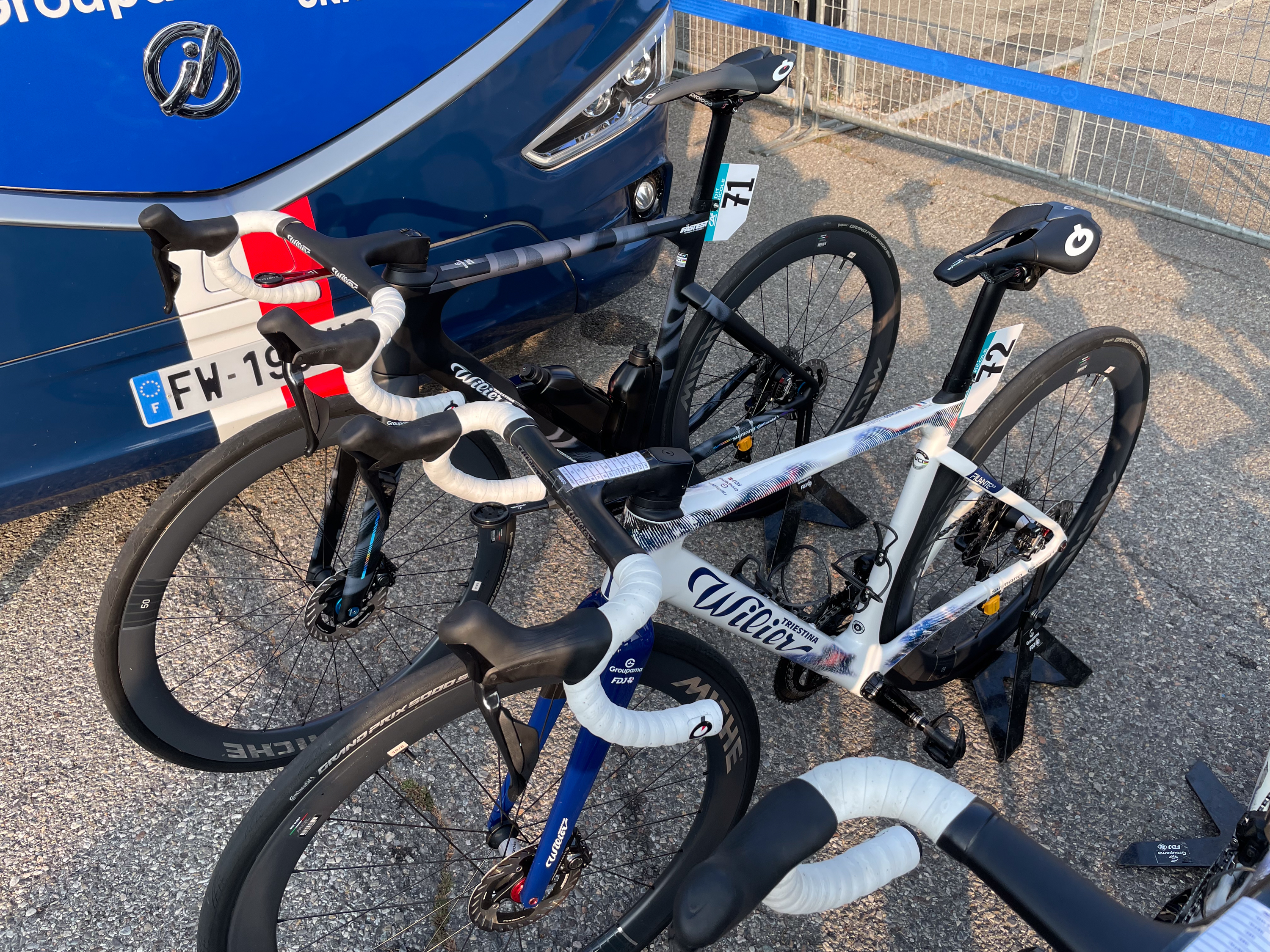 Close up photo of a new Wilier aero bike