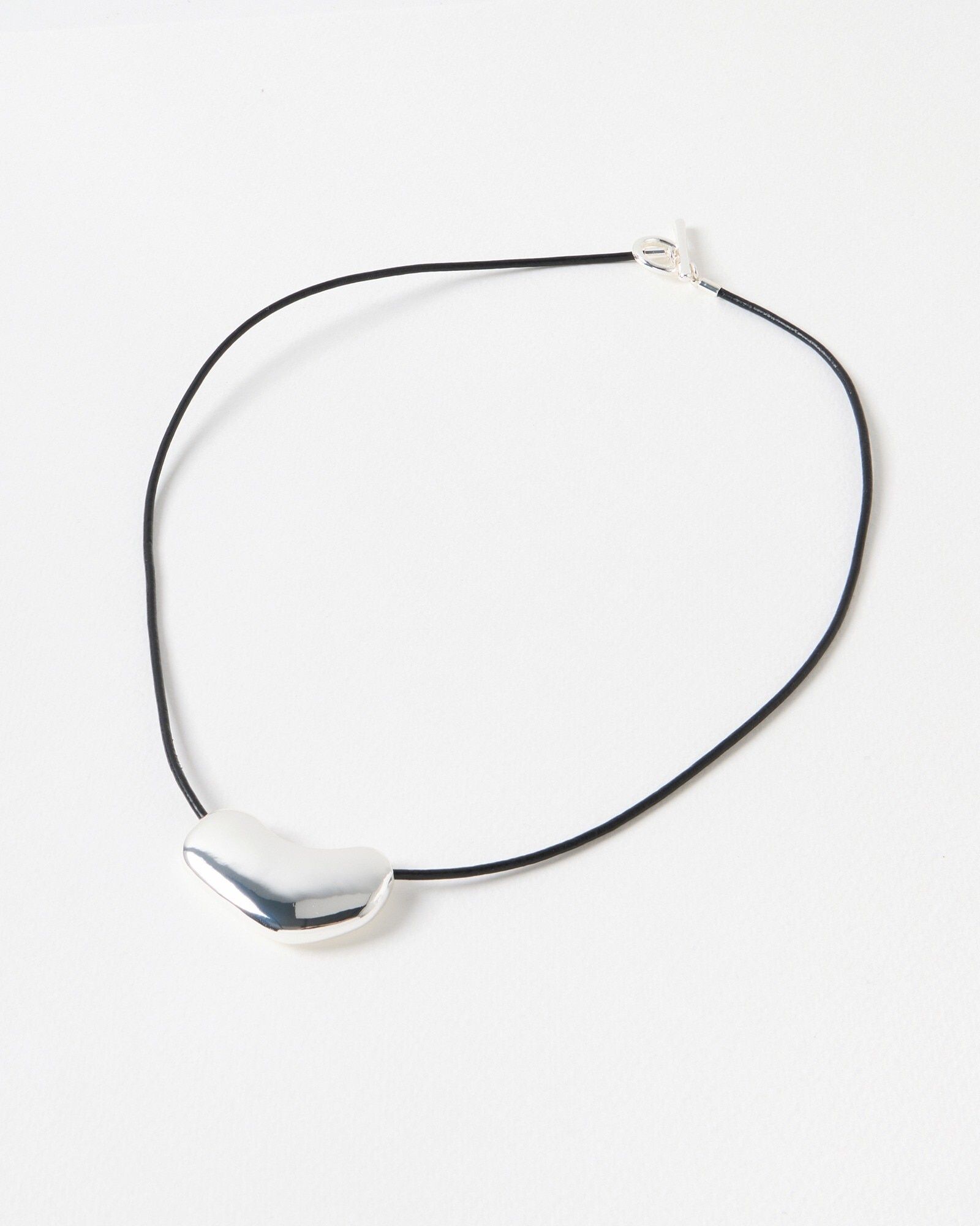 Yuka Organic Silver Tone Pendant Cord Necklace | Oliver Bonas