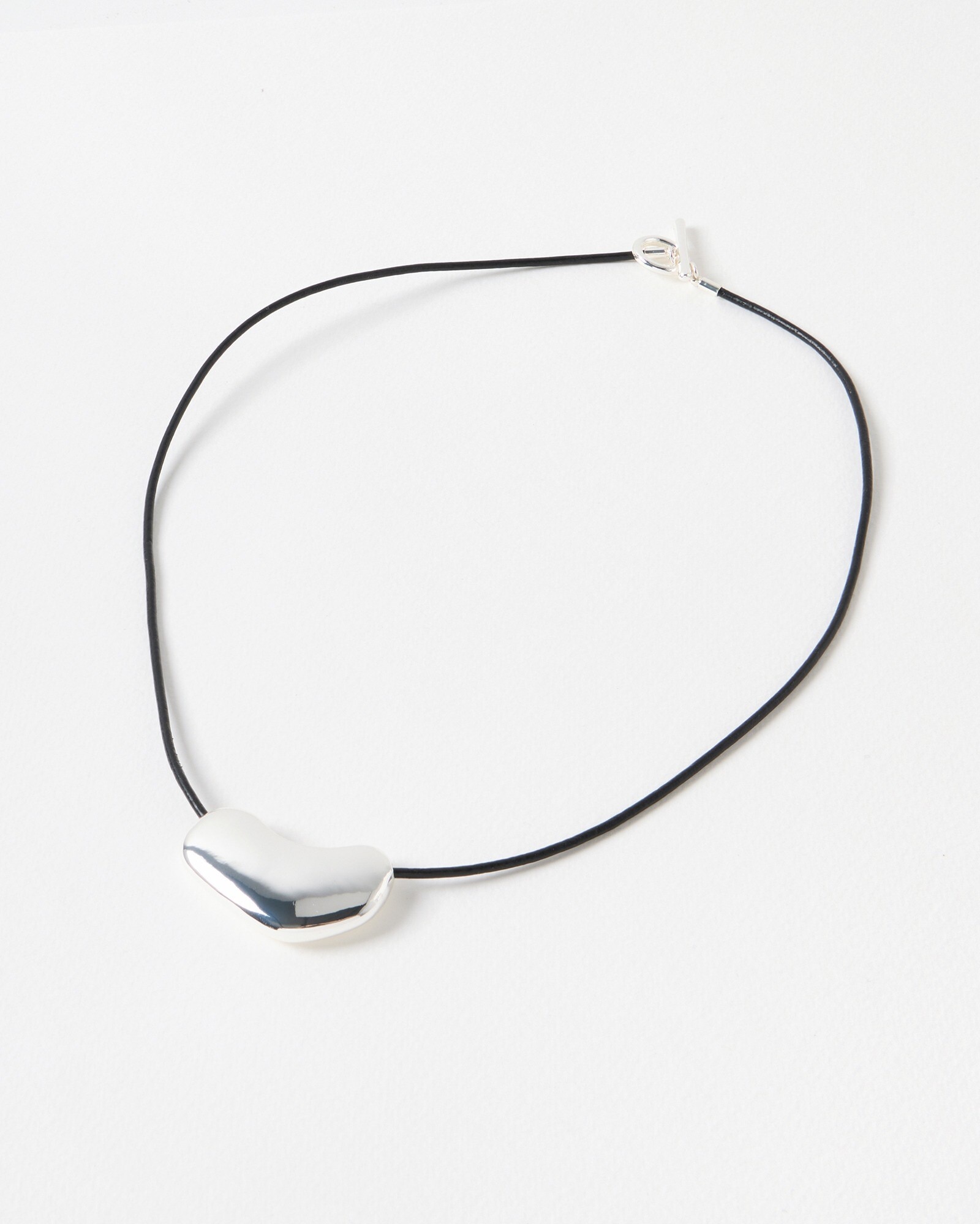 Yuka Organic Silver Tone Pendant Cord Necklace | Oliver Bonas