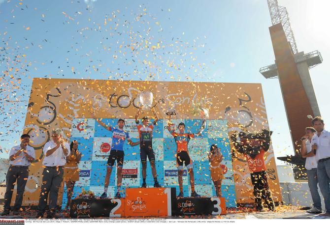 The final podium celebrations at the Tour de San Luis