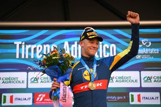 Tirreno-Adriatico stage 4 winner Jonathan Milan (Lidl-Trek)