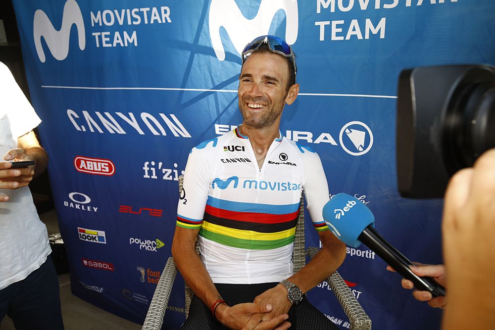 Alejandro Valverde at a press conference on the second rest day at the Tour de France