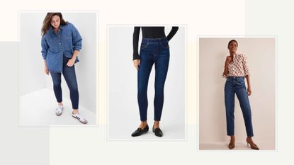 skinny vs straight jeans - Gap, Spanx, Boden