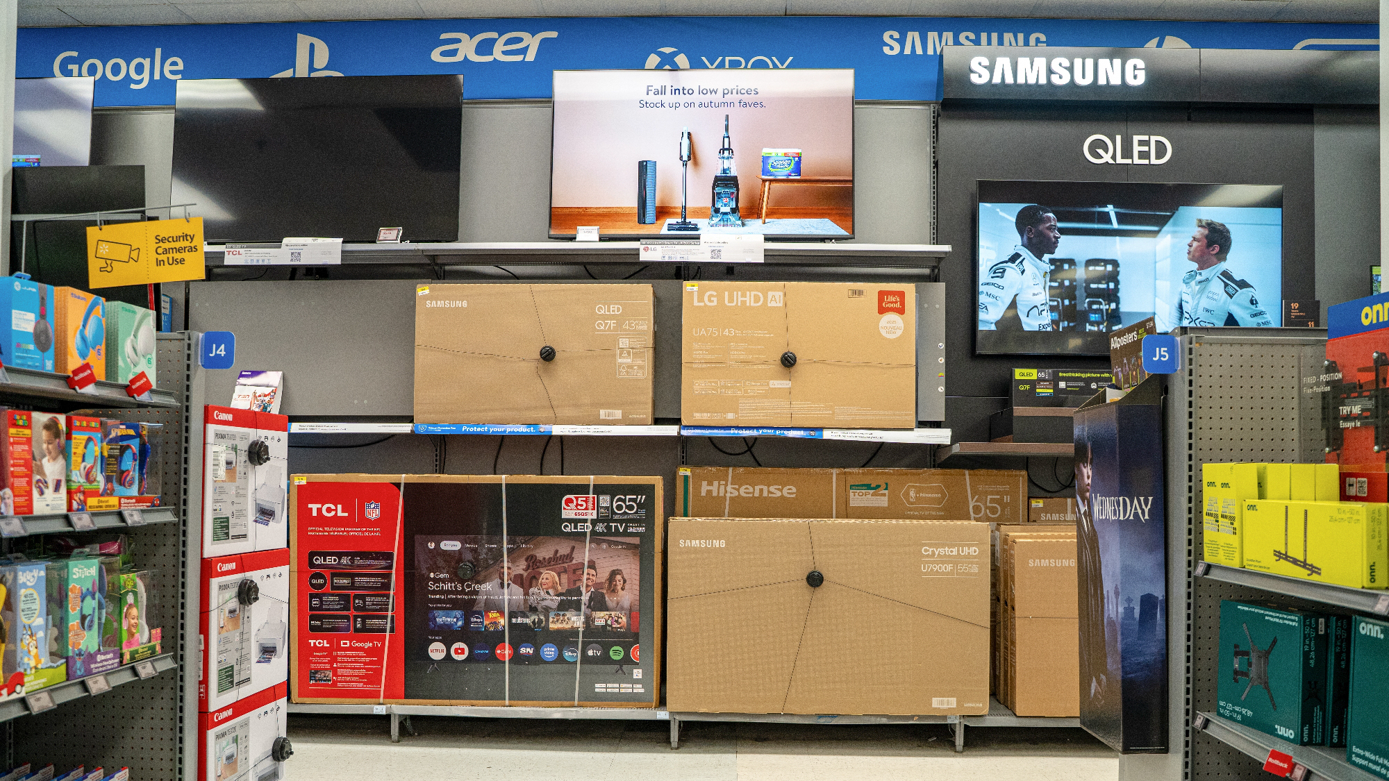 Refurbished TVs in department store