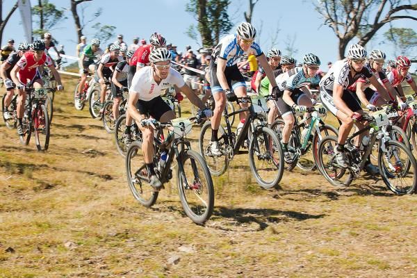 Olympian Sid Taberlay (3), a multiple Wildside winner aims sets himself for the first corner at Cradle Mountain.