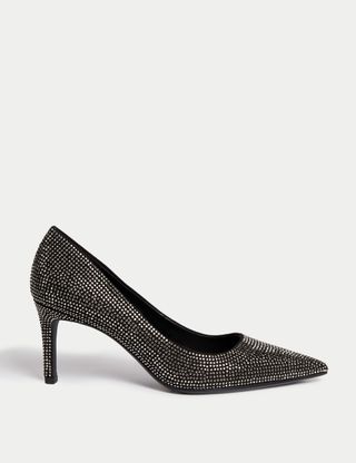 Sparkle Stiletto Heel Pointed Court Shoes