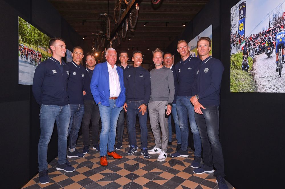 Patrick Lefevere and the Deceuninck-QuickStep riders for opening weekend