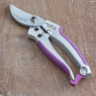 purple Sarah Raven secateurs 