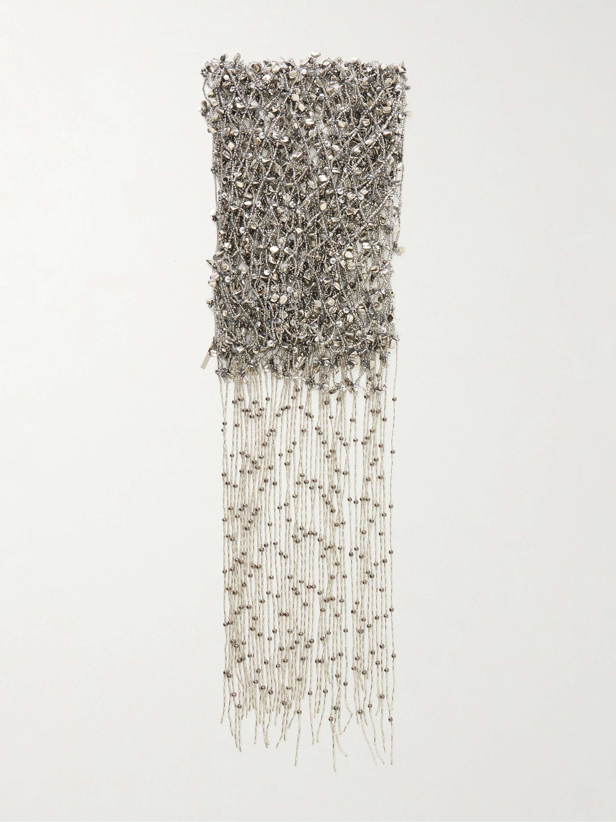 Fringed Embellished Beaded Scarf