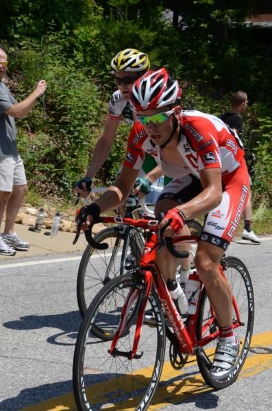 David Williams (Bissell) climbs Paris Mountain in the early break.