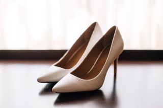a pair of heeled shoes