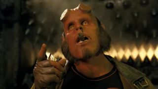 Ron Perlman smoking a cigar before battle in Hellboy II: The Golden Army.